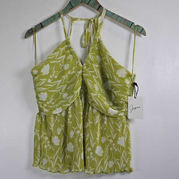 Japna Tops - Japna Cropped Tie Behind Full Accordian Pleat Triangle Cup